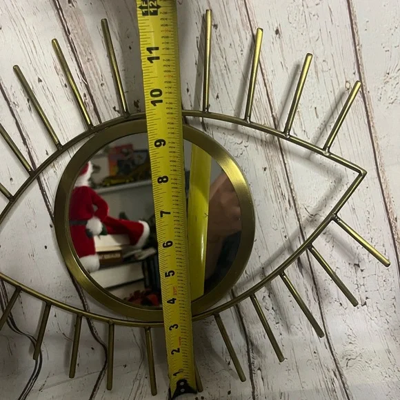 Brass Eye With Eyelashes Mirror Boho Decor Bohemian Home Wall Art Eye Shaped - Picture 5 of 6